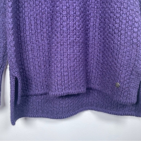 Northern Reflections Sz S Cozy Purple Chunky Knit Cowl Neck Sweater Side Slits - Picture 4 of 14